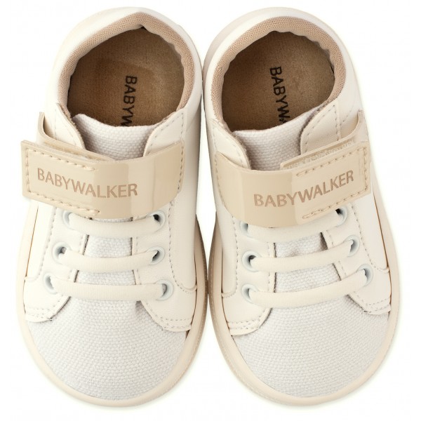 Baptismal Sneakers with Elastic Closure Babywalker BS3051 White-Ivory