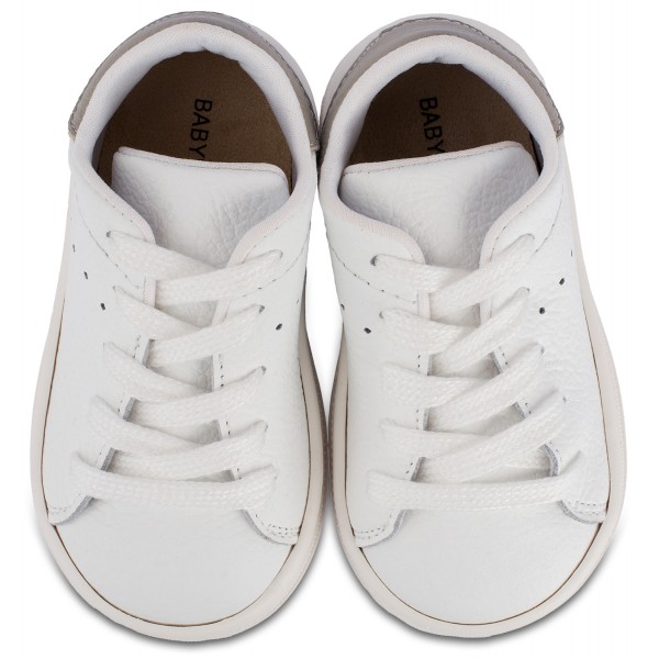 Two-toned Christening Lace-up Sneaker Babywalker BS3071 in two shades