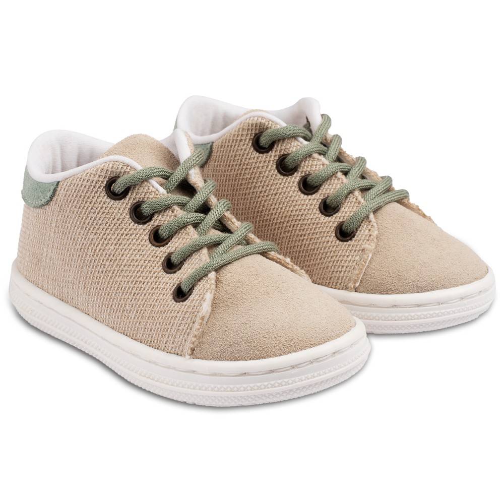 Two-tone Christening Lace-up Sneakers Babywalker BS3073 in two shades.