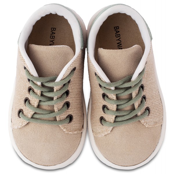 Two-tone Christening Lace-up Sneakers Babywalker BS3073 in two shades.