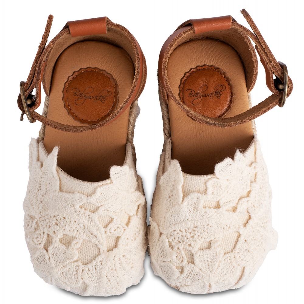Baptism Espadrilles Babywalker GR0086 Ivory-Camel Baptism Espadrilles Babywalker GR0086 Ivory-Camel