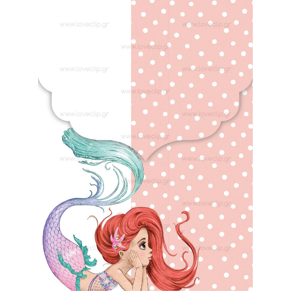 Προσκλητήριο Βάπτισης Little Mermaid G 209 Προσκλητήριο Βάπτισης Little Mermaid G 209