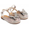 Baptism Shoe Decorated with Swarovski Rhinestones and Butterfly Babywalker LU6103 Ivory