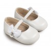 Christening Shoe with a Gros Grain Bow Babywalker PRI2513 White