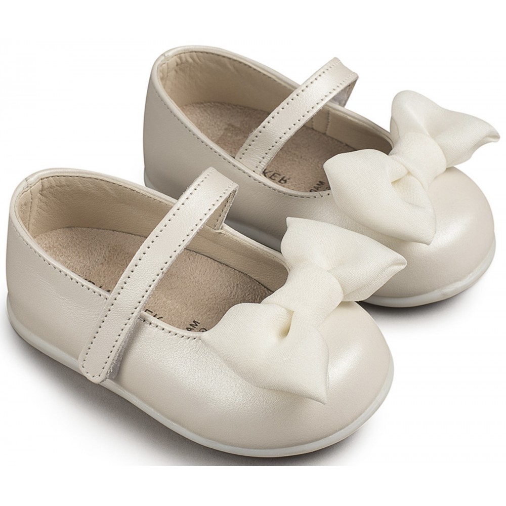 Christening Shoe with Bow Babywalker PRI2525 Ivory