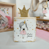 Christening bonbonniere wooden box "princess" boo-pr06