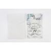 Impressive TG7704 wedding invitation with modern elements and marble design and peacock wings.
