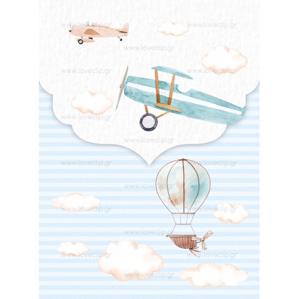 Christening Invitation for a boy with the theme of the LCLB144 plane