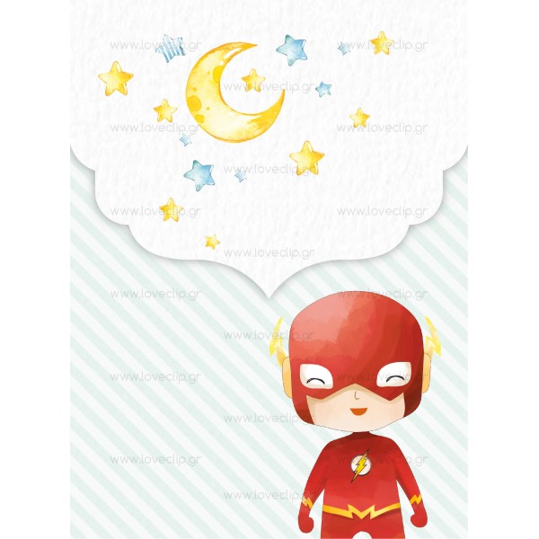 Christening Invitation for Boy with Super Heroes LCLB163