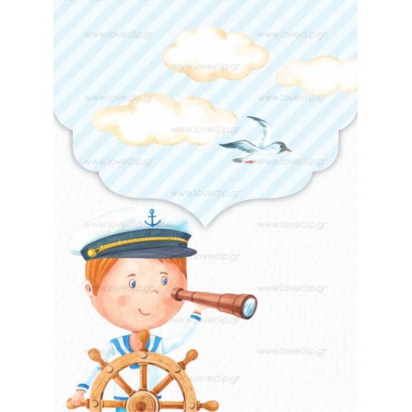 Baptism Invitation for Boy with Sailor B 181