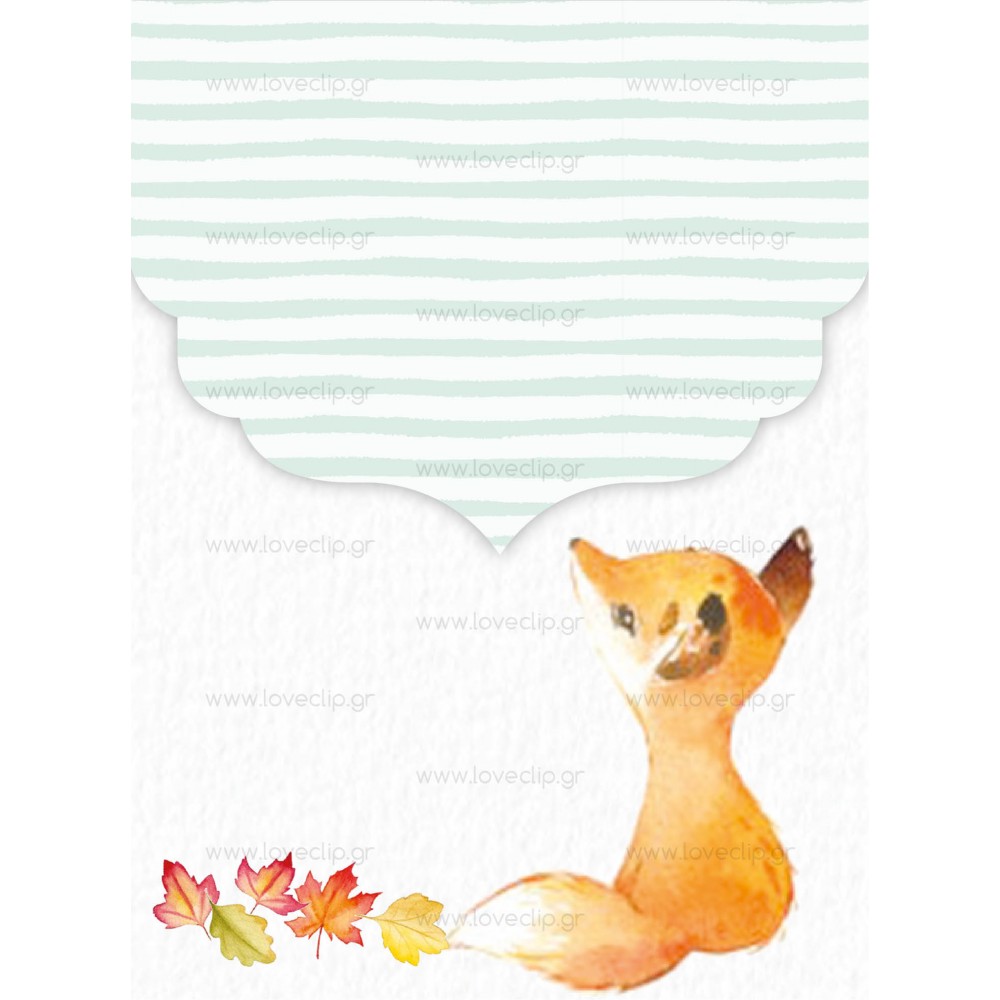 Christening Invitation on Fox LCL166 Christening Invitation on Fox LCL166