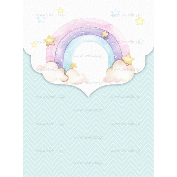 Christening Invitation with Unicorn and Thyme Arch G 179