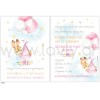 Baptism invitation for a girl with rabbit and bologna lk623