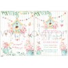 Christening Invitation for Girls with Flowers and LK626 birds