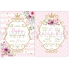 Baptism invitation for a girl with golden crown lk629