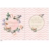 Baptism invitation for girl with flowers and birds LK505