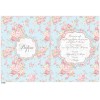 Baptism invitation for girl with flowers in pastel shades LK505A