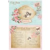 Vintage Carte Postale Christening Invitation for Girl with Bird and Flowers LK530