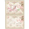 Vintage Carte Postale floral bicycle themed baby shower invitation for girl LK531