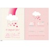 Romantic christening invitation for girl with bubble, rainbow and hearts LK540