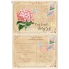 Vintage Girl's Christening Invitation Carte Postale with Flowers LK548