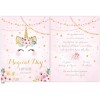 Baptism Invitation for Girl on the subject of Unicorn with LK605 flowers