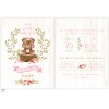 Baptism invitation for a girl with teddy bear with flowers in the LK618 forest
