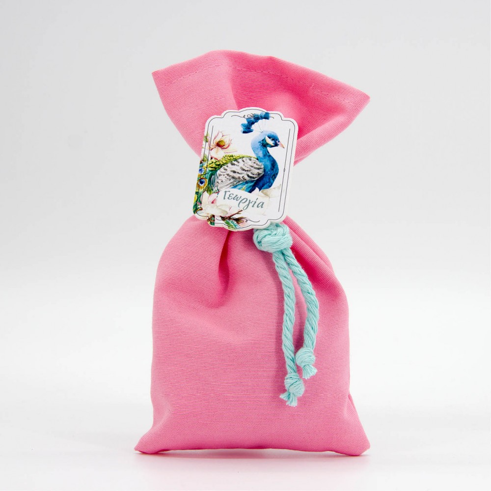 Baptism favors Pouch With Peacock 141