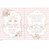 Baptism Invitation for twins with crowns and flowers LTW21