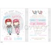 Baptism invitation for Twins with Children on a Vespa LTW25