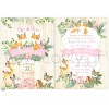 Baptism Invitation for Twins with Foxes LTW27