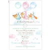 Baptism Invitation for Triple with Animals and Balloons LTW35