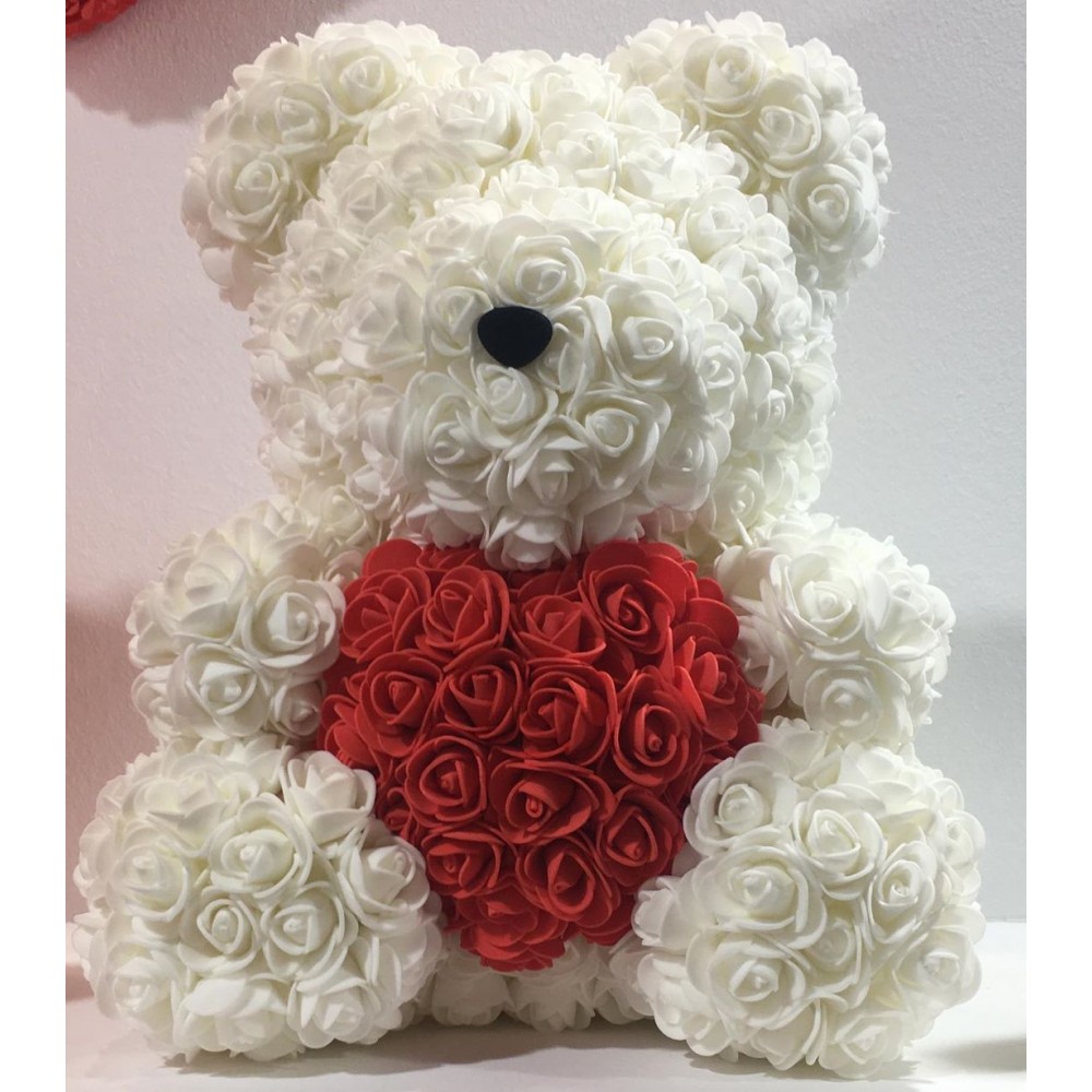 Teddy bear with roses and red heart flower-bear 5