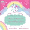 Financial Baptism Invitation for Girls Unicorn BK6089