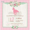 Economic Baptism Invitation for Girl with Horse Romantic BK6096