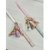 Easter candle with keychain "mom you are my star" la26
