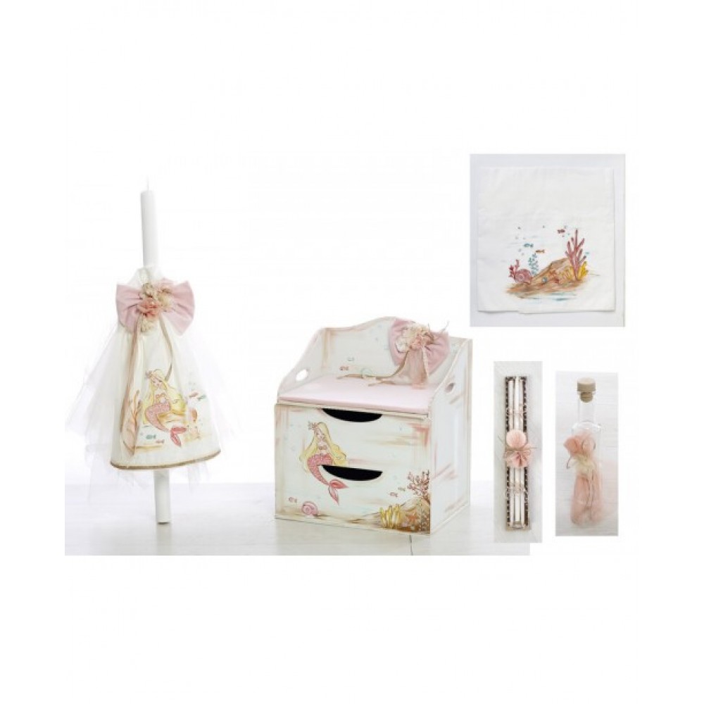 Baptism Set for Girl with Mermaid SC 1073