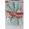 Baptism favors pouch with wooden airplane 1075