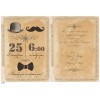 Vintage Baptism Invitation for Boy Mustache LA245