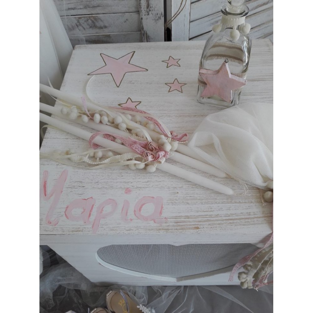 Complete baptism set for a girl with a star theme SET 71 Complete baptism set for a girl with a star theme SET 71