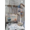 Complete christening set for boy, with painted box with nautical theme SET 068