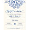 Invitation for Wedding-Baptism "Blue Flowers" TS469