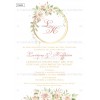 Wedding-Baptism Invitation "Golden Wreath with Roses" TS476