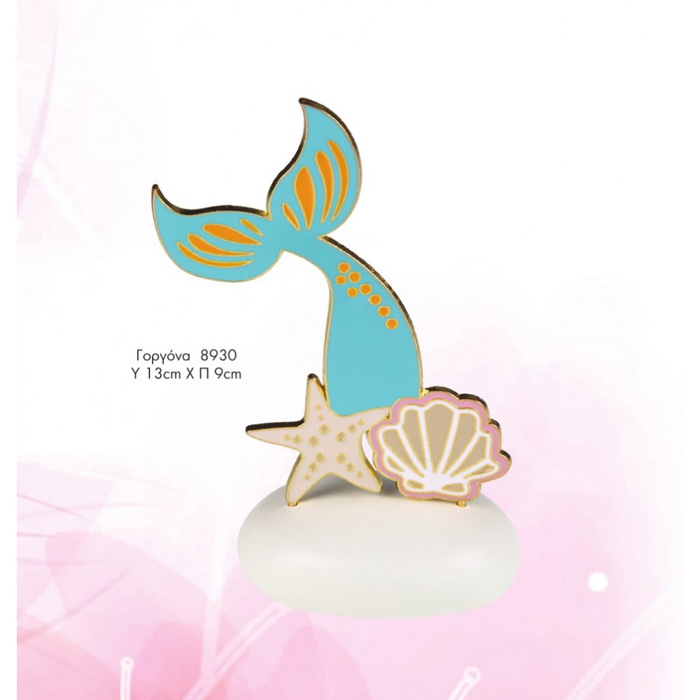 Bonbonniere baptism for girl tail mermaid on pebbles Andro8930