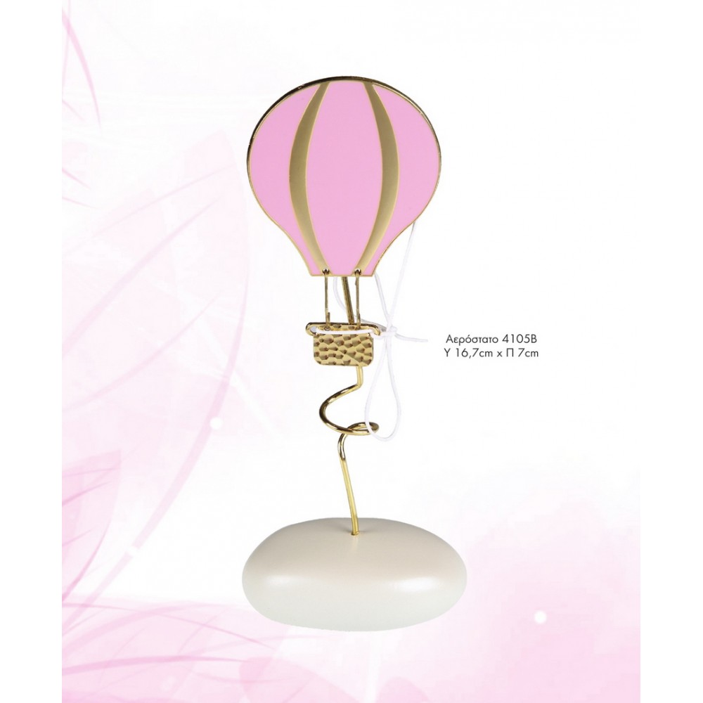 Baptism bonbonniere for girl balloon in pebbles Andro802a